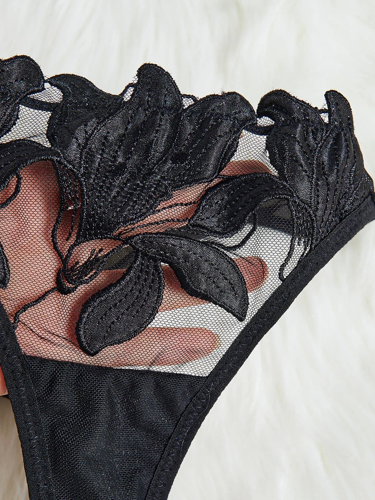 Floral Valentine Charming Brief Panty Underwear Sexy Nighty Fancy V Underwear Brief Set for Lady
