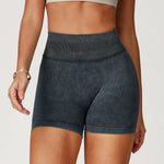 High Waist Yoga Shorts Women Sand Washed Yoga Shorts Workout Shorts Fitness Yoga Lift Butt Fitness Yoga Gym Running Short Pants