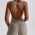 Women Fitness Bodysuit Backless One Piece Yoga Set Jumpsuit Sports Gym Workout Clothes Tights Active Wear Slim Playsuit Female