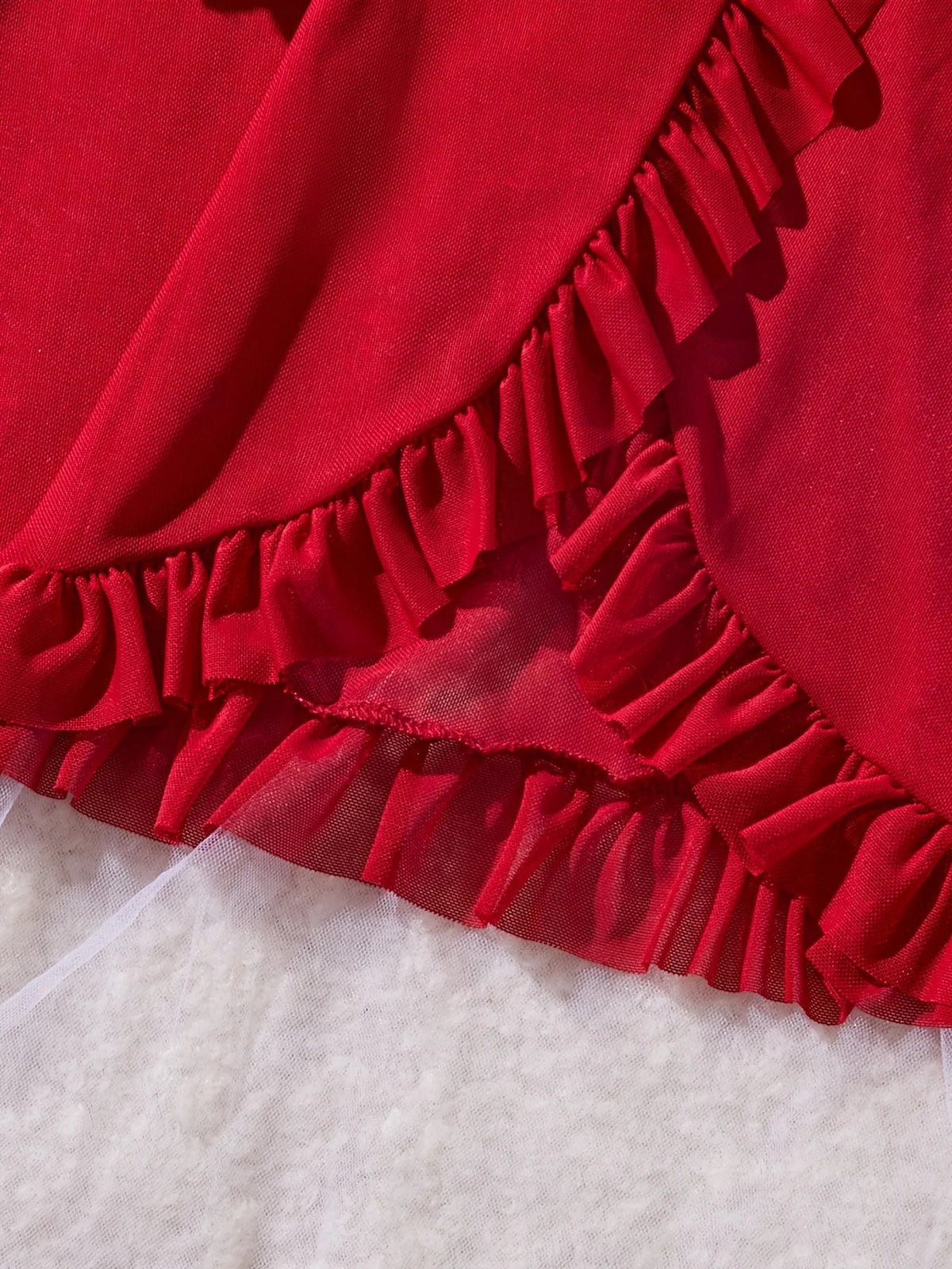 Sexy Lace Lingerie Set for Women, Red Sleepwear Nightdress with Matching Panties, V-Neck Sheer Lace Camisole, Romantic Night