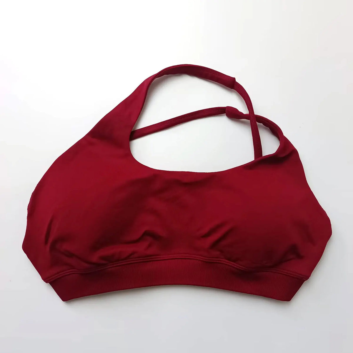 NCLAGEN Asymmetric Sports Bra High Support Backless Gym Top Women Halter Fitness Running Workout Clothes Sexy Seamless Underwear