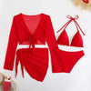 2025 Sexy Bikinis Female Swimsuits Women's Four-Piece Swimwear Beach Swim Wear Bathing Suits Brazilian Bikini Set Red Bather test