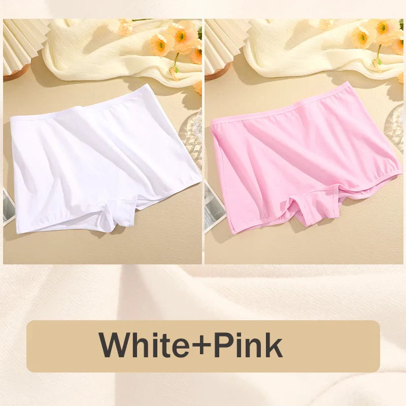 2Pcs/Set Women's Panties Cotton Seamless Sports Boxers Underwear Female Solid Color Briefs Lingerie Intimate Underpants XS-XL