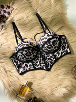 Sexy Leopard Party Wear women sexy bras Boob Lift Strap Underwire push up bra Stylish Shapewear hot lingerie