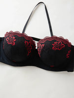 B C D Thin Cup Floral Lace Large Size Bra Side-Breast-Enhancing Silicone Pad Minimizer Push up Comfortable Bra