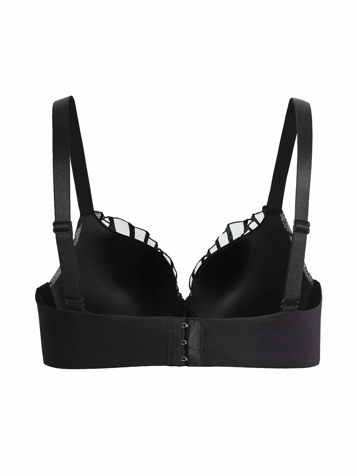 Everyday Plus Size Women's Push up Bra Fan Embroidery, Thin Cup, Comfortable Underwire Support Lingerie