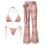2Pcs Printed Swimsuit Women Sexy Bikini Push Up Swimwear Bandeau Biquini Female Hollow Bathingsuit Micro Swimming Suit Beachwear