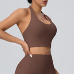 Sexy Gym Women's Sports Bra Breathable Hanging Neck Backless Sports Bra Women's Comfortable Exercise Pilates Training Yoga Top