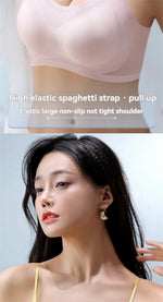 Ultra-Thin Breathable Ice Silk Top Bra Women's Seamless Back Halter Vest Wrap Bra Small Chest Together
