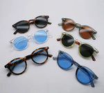 Vintage Rice Nail Round Sunglasses Men Women Brand Hawksbill Blue Shades Eyewear Female Brand Design Sun Glasses Men oculos