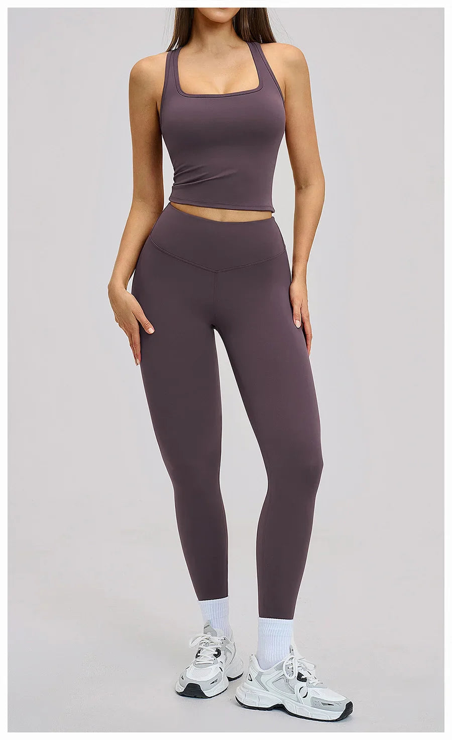 New Yoga Set 2PCS Gym Clothes Workout Outfits Women Long-sleeved T-shirt Sportswear Tracksuits Fitness Sports Vest Gym Leggings