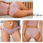 New 3Pcs/set Women's Cotton Panties M-2XL Women Patchwork Lace Underwear Sexy Low Waist Briefs Ladies Comfortable Underpants
