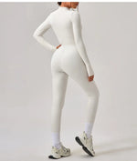 Women's Jumpsuits One-Piece Suit Yoga Set Zipper Long Sleeve Gym Push Up Workout Clothes Fitness Bodysuit Sportswear Tracksuit
