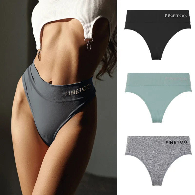 3Pcs M-2XL Seamless Thongs Women High Waist G-string Ladies Comfortable Bikini Panties Thong Underpants Girls Underwear Lingerie