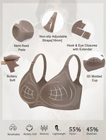 Women's Jelly Seamless Wire-Free Bra Full Cup Thin Mold Soft Support Underwear Plus Size Comfortable High Elasticity Bra