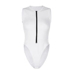 Zipper Bodysuit Sexy Bodysuit Women's Fashion Bodycon Body Basic Top Sleeveless Summer Bodysuit Jumpsuit One Piece