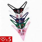 5pcs/pack Low Rise Lip Print Sexy Women G-string Sexy Lingerie Breathable Comfortable Lady Thongs 2025 Erotic Female Underwear