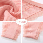 3PCS Women‘s Cotton Lace Panties Low Waist Briefs Comfortable Underwear Ladies Solid Color Underpants Girls Breathable Panty New