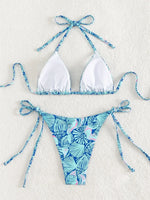 Sexy String Bikini 2024 Two Pieces Print Swimsuit Female Swimwear Women Thong Bikinis Set Bather Beachwear Bathing Suit Pool