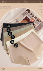 5PCS Seamless Mulberry Silk Underwear Ultral Thin Women's Panties Sexy High Elastic Invisible Briefs Soft Underpants Lingerie