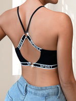1pcs New Style Letter Decor Women's Bras Wire-Free Padless Women Underwear Breathable Sexy Lingerie Yoga Sport Women's Bras