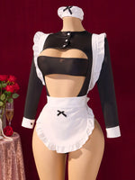 Sexy Nights Erotic Maid Costume Cosplay Women Uniform 18 Hot Exotic Outfit Sexy Lingerie Crotchless Bodysuit Desire Plays Suit