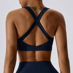 Hearuisavy Quick-Dry Backless Yoga Clothes Running Vest Women Workout Brassiere Fitness Gym Tank Top Women Push up Sports Bra
