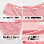 3PCS/Set Women Cotton Panties Low Waist Sexy Lace Brazilian Briefs Female Cross Webbing Underpants Soft Breathable Lingerie S-XL