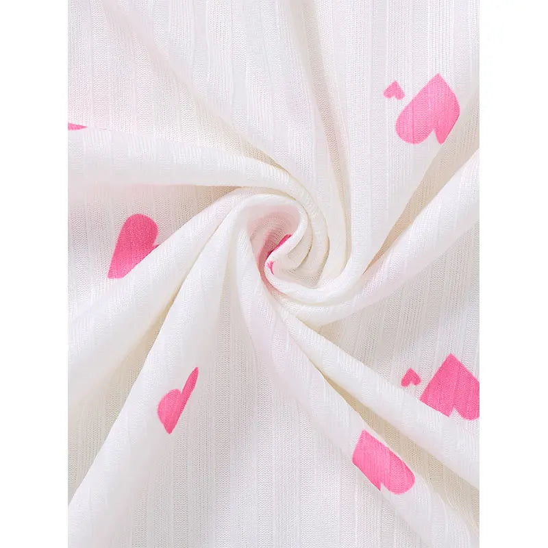 Women's Sleepwear Underwear Rose Lace Bow & Heart PrintSleep Dress Sexy Pijamas SetV NeckPajamas Mini Nightgowns Hot Dress