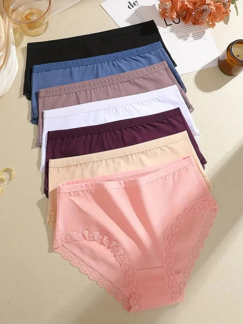 4Pcs/Set Women's Cotton Briefs Women Seamless Panties Solid Color Breathable Underwear Female Low Waist Soft Lingerie S-XXL