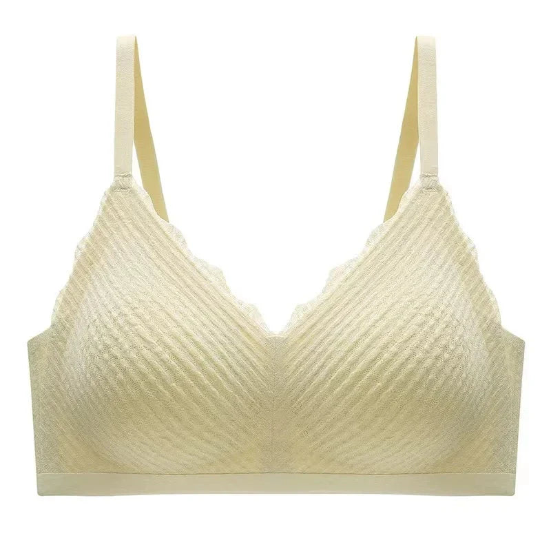 New Top Lace Seamless Women's Underwear Small Chest Gathered Non-slip No Steel Ring Sexy Sling Beautiful Back Bra Thin Section