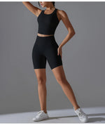 Yoga Set 2PCS Sports Suit seamless sports vest Women Nude tight-fitting Gym running Shorts Fitness Tracksuit Workout Sportswear