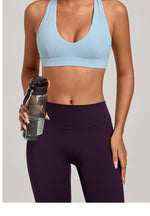 Sports Bra Gathered Neck Hanging Style Backless Tight Yoga Bra Women's Top Fitness Outdoorsports Pilates Training Gym Workout