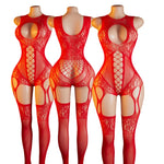 Ultra Hot Crotchless Lingerie Open Bra Erotic Costumes Transparent BodySuits Adults Hanging Neck Bodystockings Fishnet Underwear