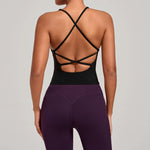 Women Sports Yoga Vest With Cross Shoulder Straps Quick Drying Sexy Yoga Bra Gym Breathablefitness Push Up Training Sports Vest