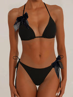 2026 Solid Color Bikinis Set Triangle Swimwear Women Bandage Swimsuit Patchwork Bathing Suit Beach Biquini Mujer Swimming Wear