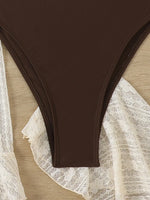 2025 4 Pieces Swimsuit with Skirt Female Swimwear Long-sleeved Cover Up Thong Bikinis Set Bather Swimming Beachwear Bathing Suit