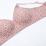Custom made-2-Row Hook Leopard Print Bra Underwear