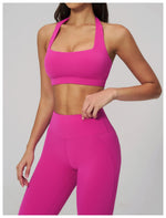 Summer Women Sports Bra Pilates Yoga Bra Hanging Neck Gym Underwear Running Fitness Shock Proof Breathable Quick-Dry Fitness Top