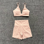 1/2PCS Women's Contour Crop Sport Bra Yoga Sets High Waist Scrunch Fitness Push-Up Gym Workout Shorts Running Active Suits XP187