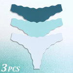 3PCS Women Seamless Panties Wavy Design Ultra-thin Panties Women Ice Silk Underwear Sexy Panty Low Waist G-string Female Solid