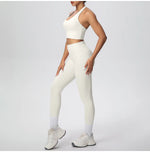 Yoga Clothing Set Women's High Waisted Leggings and Top 2 Piece Seamless Fitness Exercise Clothing Gym Sportswear Tracksuits