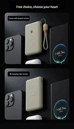 Lenovo10000mAh Magnetic Power Bank Portable Wireless Charger With Cable Fast Charging External Battery Stand For iPhone Xiaomi