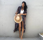 Beach Cover Ups for Swimwear Women Black Tie Dye Kimono Swimsuit Cape Summer Dress 2022 Beachwear Outfits Sales