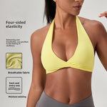 YOGA Naked Feeling Strappy Padded Sports Bras for Women - Fitness Workout Top Criss Cross Back Yoga sports Bras No steel ring