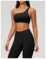 Summer Shockproof Sport Bra Women's Beautiful Back Gym Sports Underwear Women Oblique Shoulder Straps Running Fitness Yoga Bra