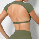 Hearuisavy Summer Customizable Sports Shirts Workout Sportswear Backless Yoga Clothing Chest Pads Sport Crop Tops Gym Top Women