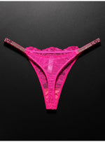 Lace Sexy Girls Women Panties Seamless Underwear Rhinestone G String Letter Transparent Thong For Female Low Rise Ladies Briefs
