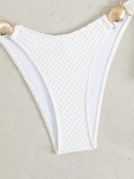 Sexy White Bikini 2026 Mujer Women Metal Shell Bandage Thong Swimsuit Summer Push Up Bra Beach Bathing Suit Holiday Swimwear