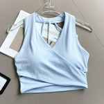 Women's Cross Back Sports Bra Shock Resistant Gathered Sexy Gym Running Bra Summer Yoga Vest Outdoor Comfortable Fitness Wear